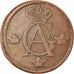 Moneta, Svezia, Gustaf IV Adolf, 1/2 Skilling, 1802, MB+, Rame, KM:565