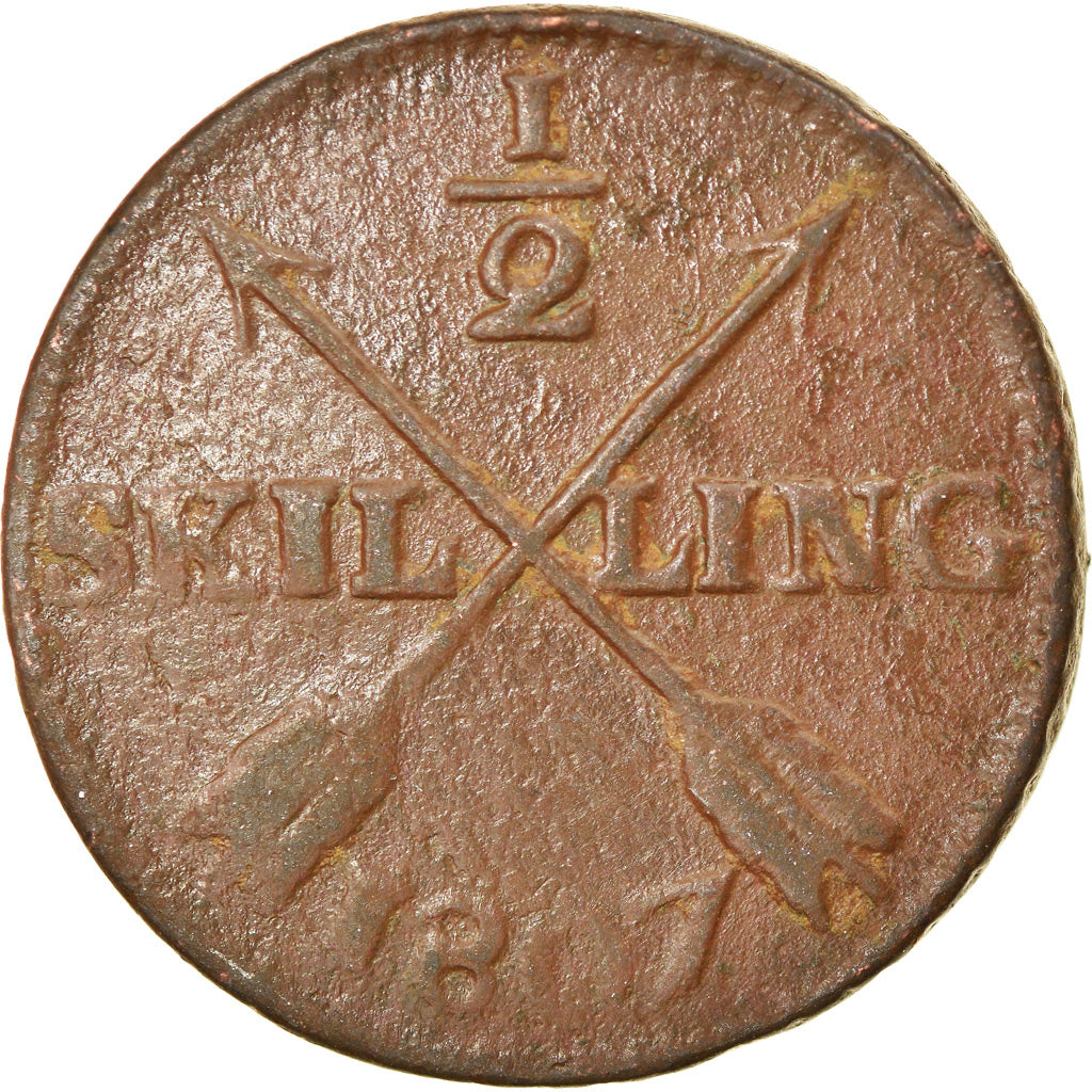 Coin, Sweden, Gustaf IV Adolf, 1/2 Skilling, 1807, F(12-15), Copper, KM:565