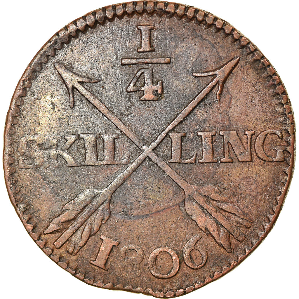 Coin, Sweden, Gustaf IV Adolf, 1/4 Skilling, 1806, VF(30-35), Copper, KM:564