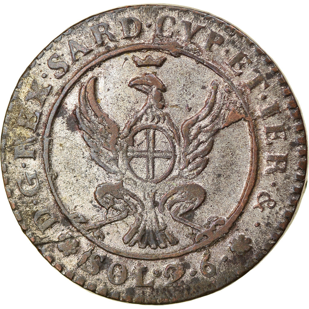 Moneda, Estados italianos, SARDINIA, Vittorio Emanuele I, 2.6 Soldi, 1815