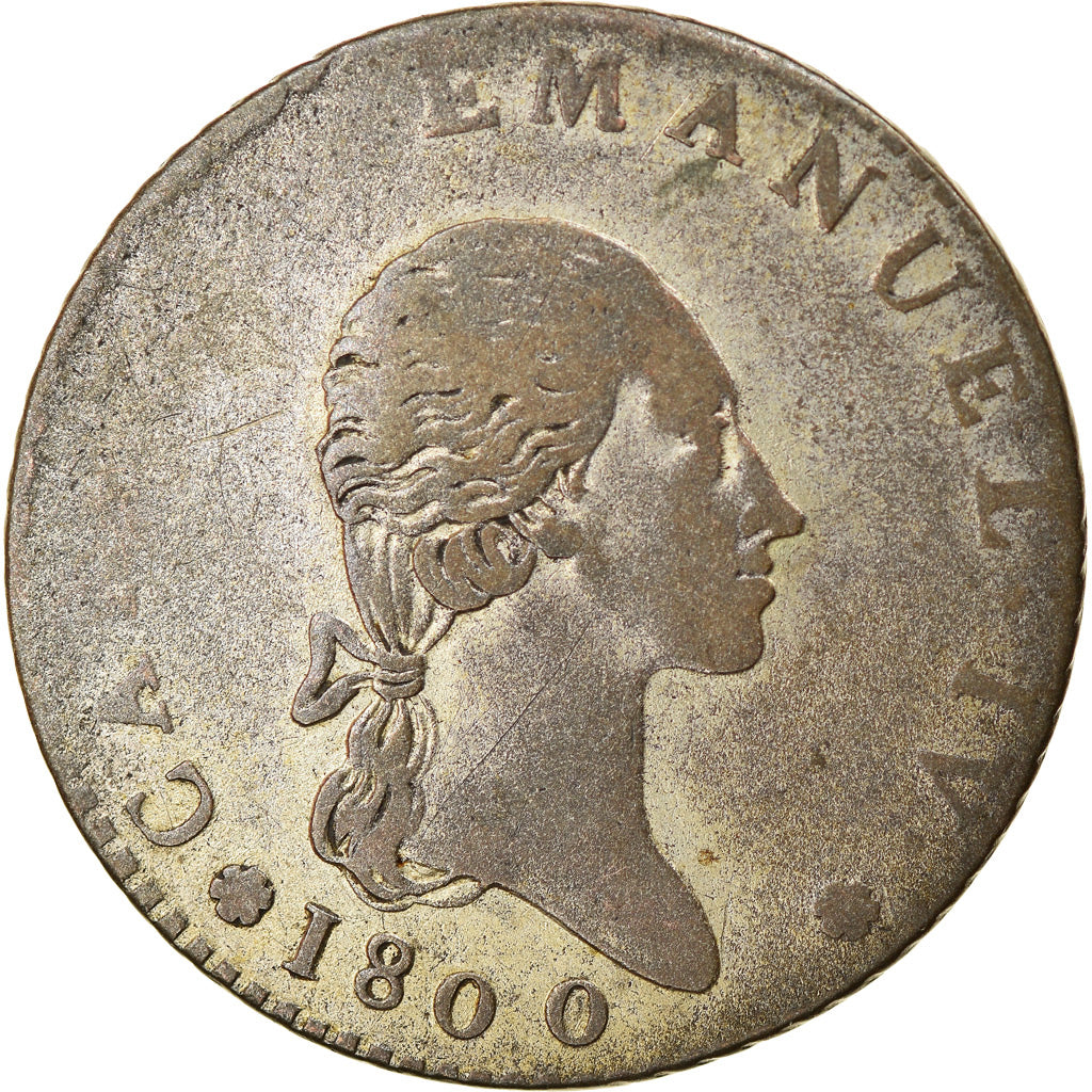 Moneda, Estados italianos, SARDINIA, Carlo Emanuele IV, 7.6 Soldi, 1800, Torino