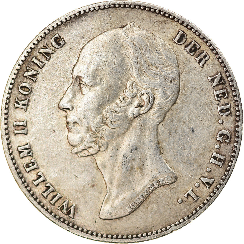 Coin, Netherlands, William II, 1/2 Gulden, 1847, Utrecht, EF(40-45), Silver