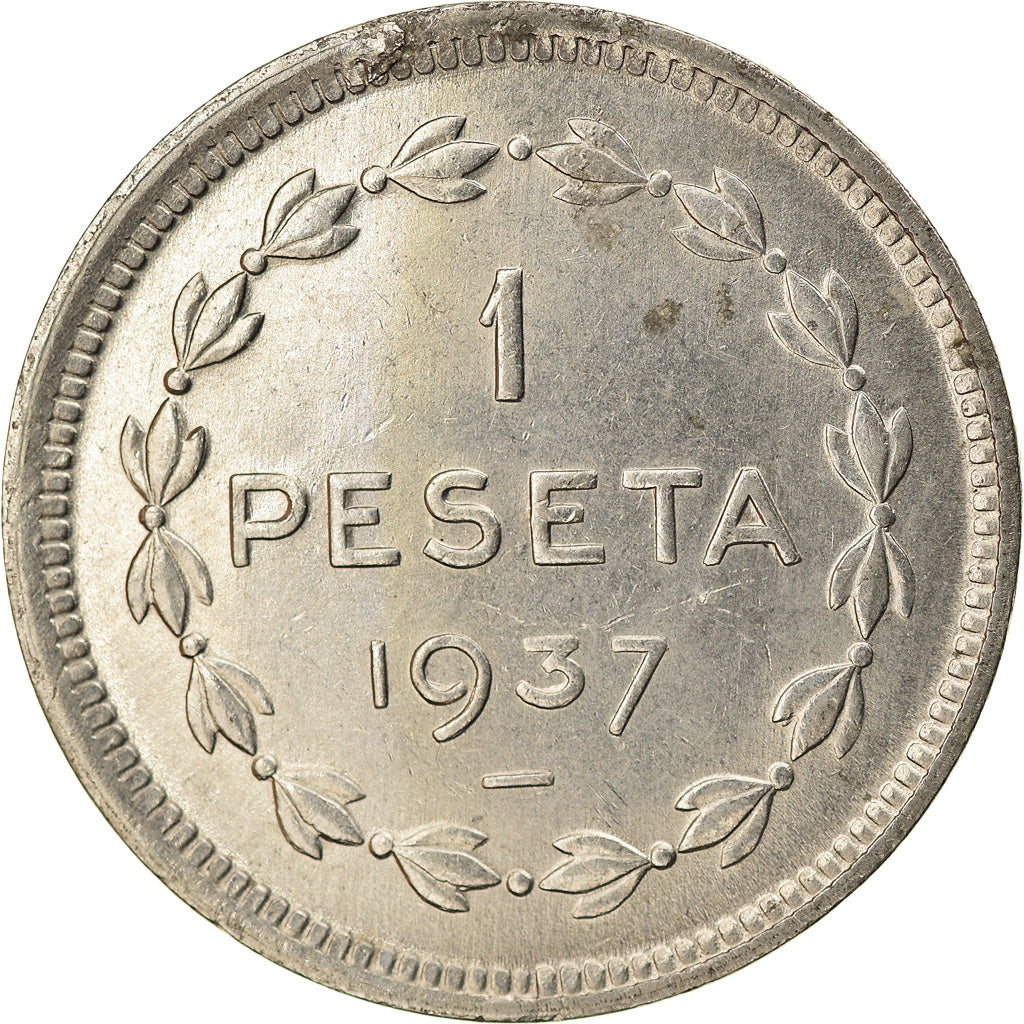 Moeda, GUERRA CIVIL ESPANHOLA, EUZKADI, Peseta, 1937, Brussels, AU(50-53)