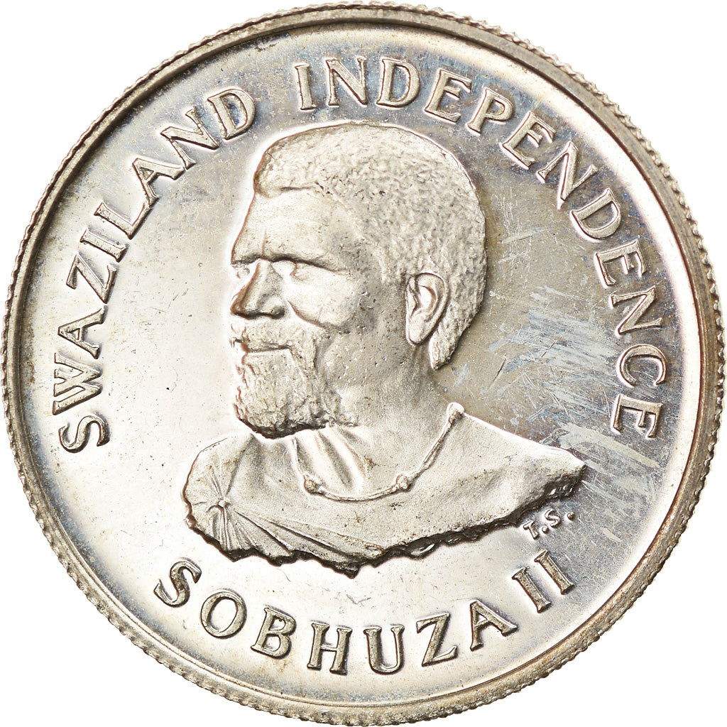 Monnaie, Swaziland, Sobhuza II, 20 Cents, 1968, SUP+, Argent, KM:3