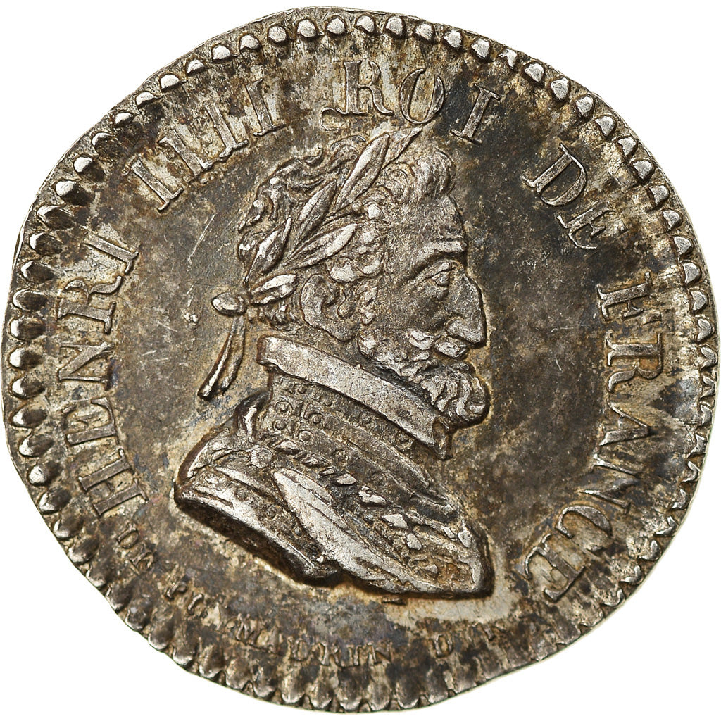 France, Medal, Louis XVIII, Quinaire, Henri IV, History, MS(60-62), Silver
