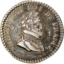 France, Medal, Louis XVIII, Quinaire, Henri IV, History, MS(60-62), Silver