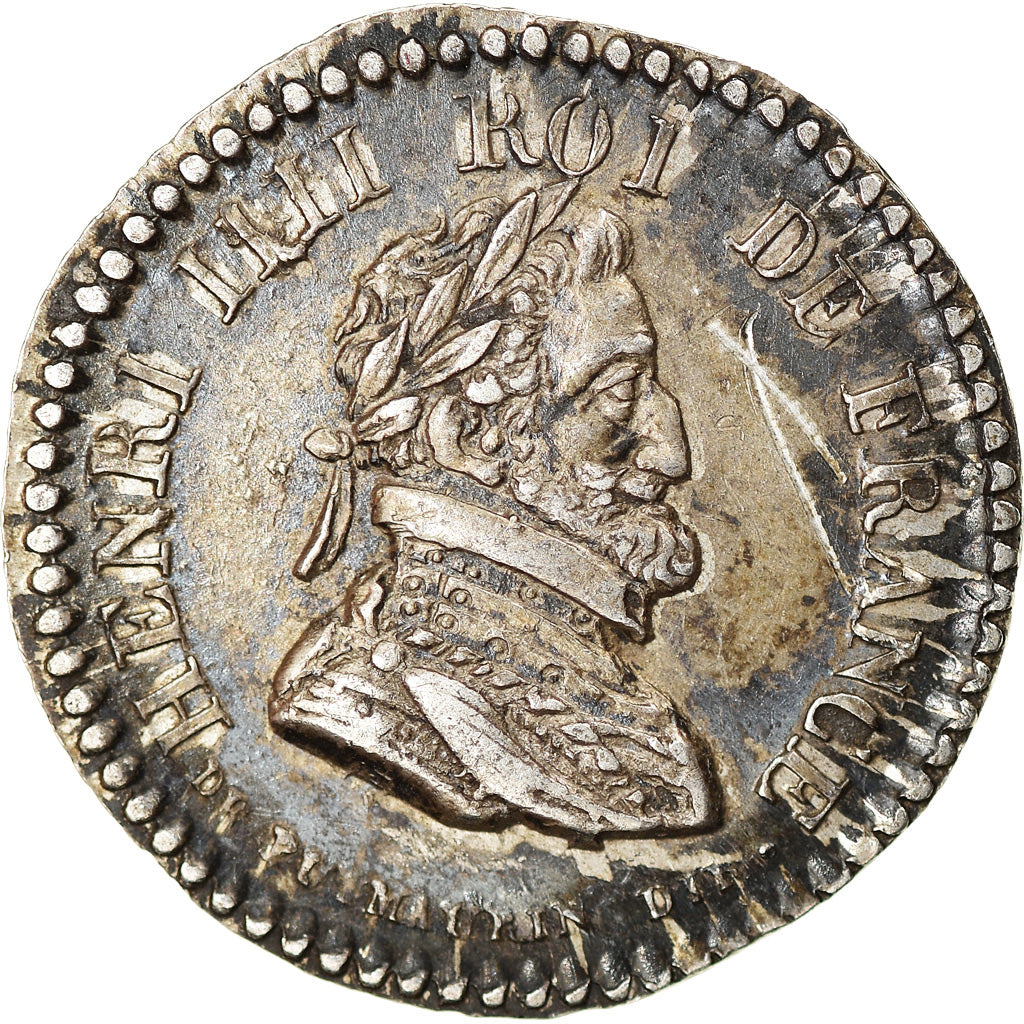 Francja, Medal, Louis XVIII, Quinaire, Henri IV, Historia, AU(55-58), Srebro