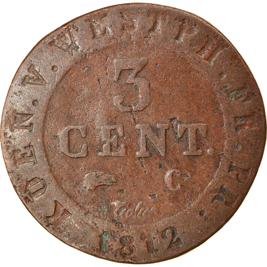Coin, German States, WESTPHALIA, Jerome, 3 Centimes, 1812, EF(40-45), Copper