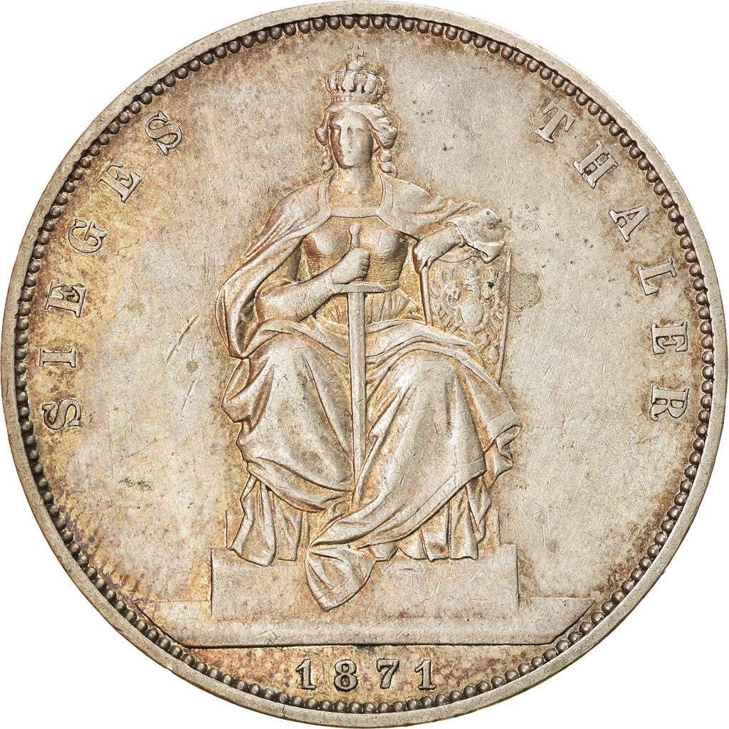 Coin, German States, PRUSSIA, Wilhelm I, Thaler, 1871, Berlin, AU(50-53)