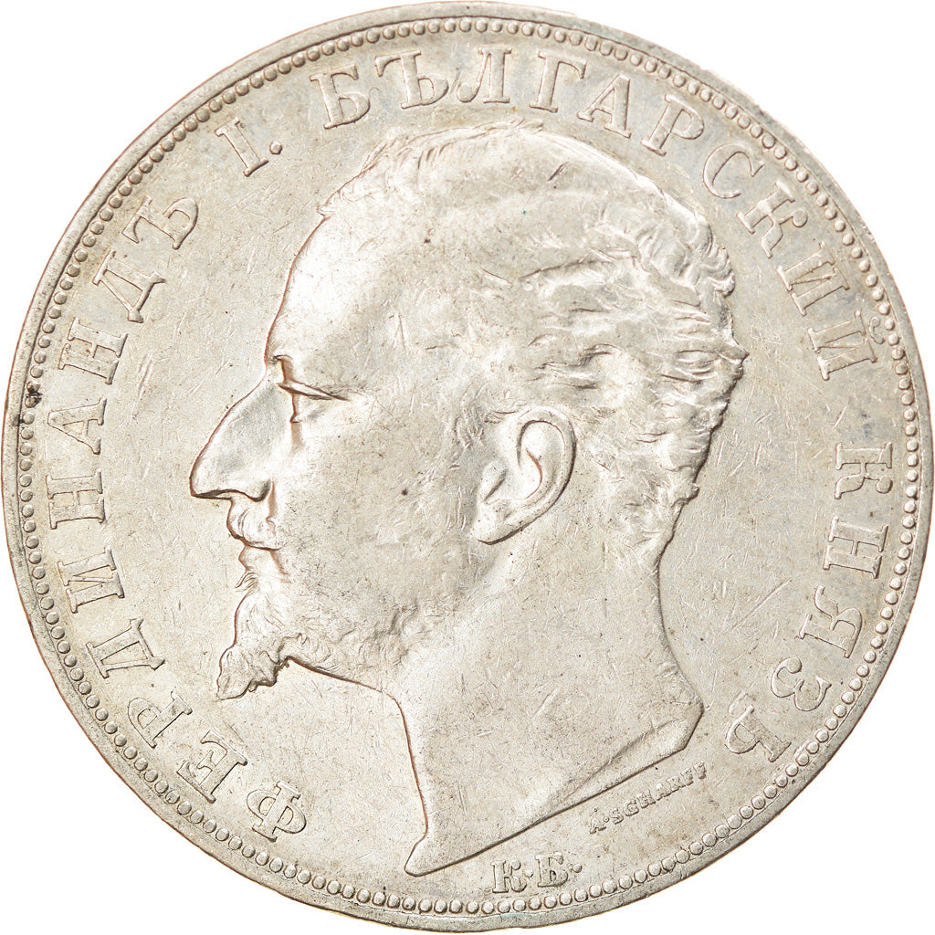 Münze, Bulgarien, Ferdinand I, 5 Leva, 1894, Kormoczbanya, Hungary, SS+