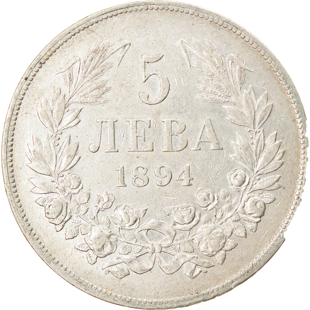 Münze, Bulgarien, Ferdinand I, 5 Leva, 1894, Kormoczbanya, Hungary, SS+