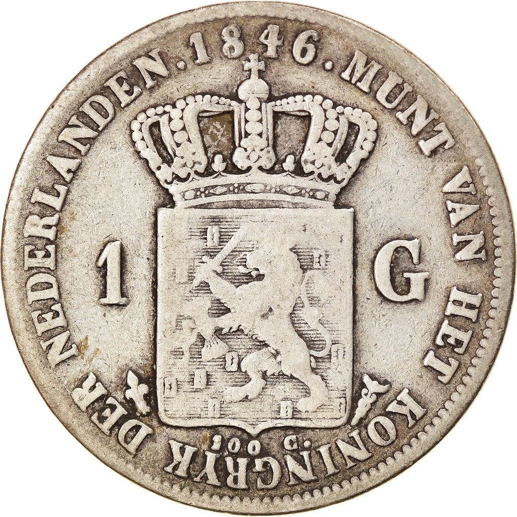 Coin, Netherlands, William II, Gulden, 1846, Utrecht, VF(20-25), Silver, KM:66