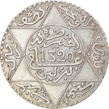 Coin, Morocco, 'Abd al-Aziz, 1/2 Rial, 5 Dirhams, 1902, Berlin, AU(50-53)