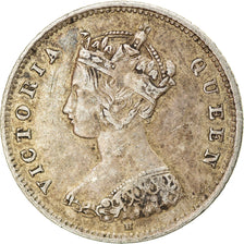 Coin, Hong Kong, Victoria, 10 Cents, 1876, Heaton, EF(40-45), Silver, KM:6.3