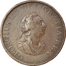 Moneta, Gran Bretagna, George III, 1/2 Penny, 1799, MB+, Rame, KM:647
