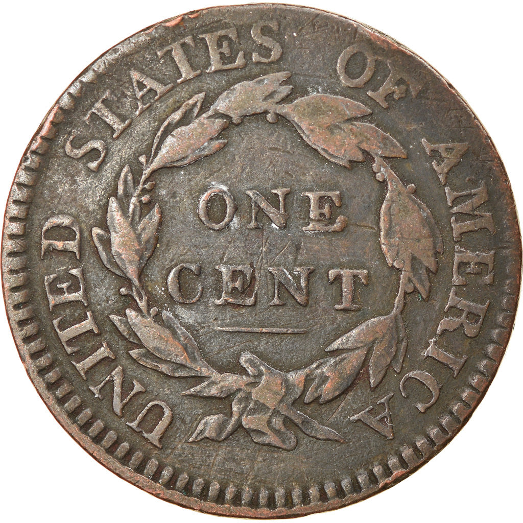 Coin, United States, Coronet Cent, Cent, 1817, U.S. Mint, Philadelphia