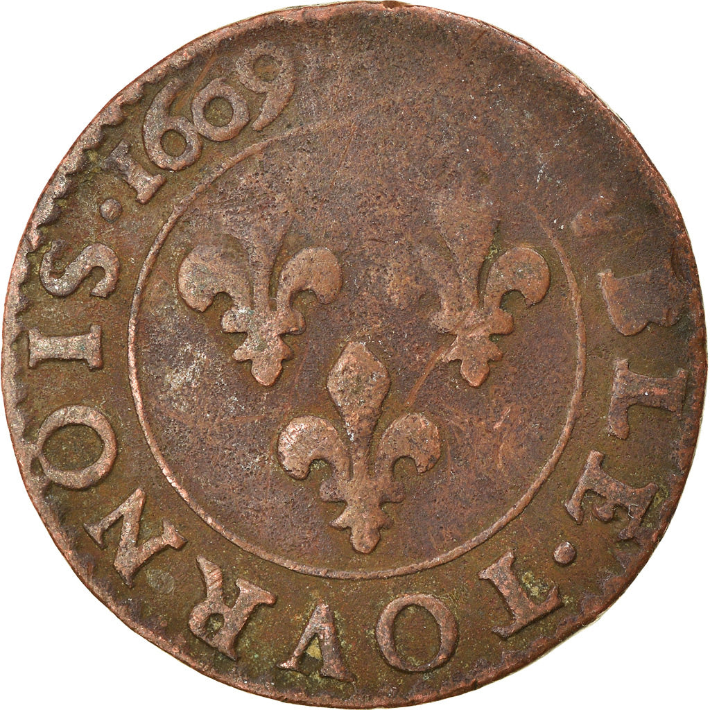 Coin, France, Henri IV, Double Tournois, 1609, Nantes, VF(20-25), Copper