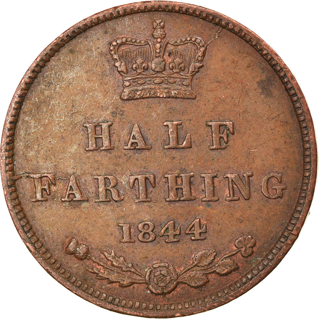Coin, Great Britain, Victoria, 1/2 Farthing, 1844, EF(40-45), Copper, KM:738