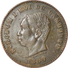 Coin, Cambodia, Norodom I, 5 Centimes, 1860, EF(40-45), Bronze, KM:M2