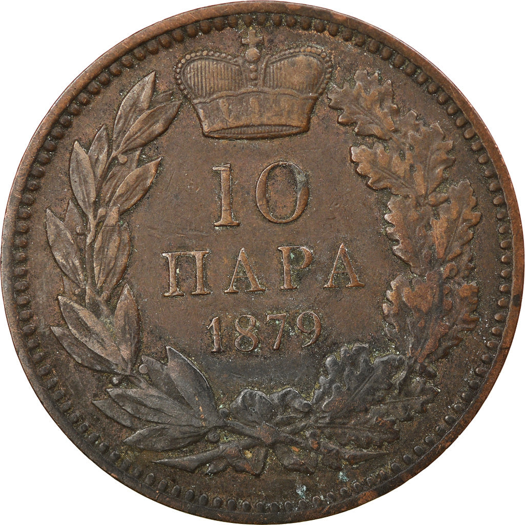 Coin, Serbia, Milan I, 10 Para, 1879, EF(40-45), Bronze, KM:8