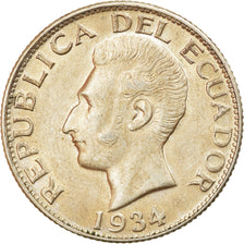Coin, Ecuador, Sucre, Un, 1934, Philadelphia, EF(40-45), Silver, KM:72