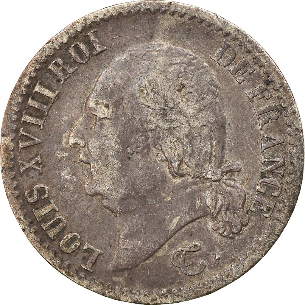 Moneta, Francja, Louis XVIII, Louis XVIII, 1/4 Franc, 1823, Lille, VF(30-35)