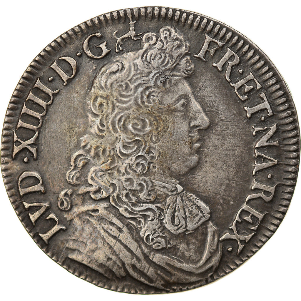 Münze, Frankreich, Louis XIV, 1/2 Écu à la cravate, 1/2 Ecu, 1673, Bayonne