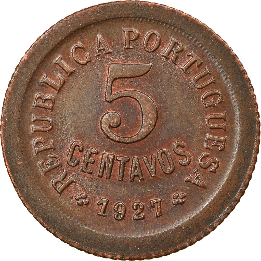 Coin, Portugal, 5 Centavos, 1927, AU(55-58), Bronze, KM:572