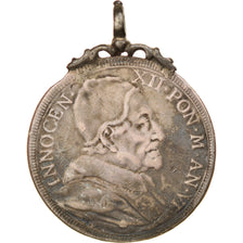 Moneda, Vaticano, Innocent XII, 1/2 Piastra, 1697, Roma, BC+, Plata