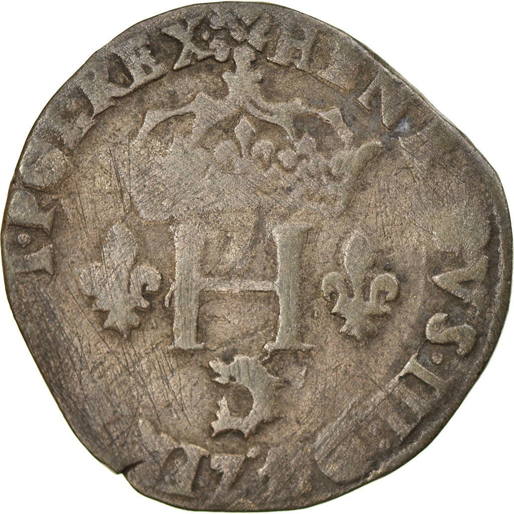 Moneta, Francia, Henri III, Double Sol du Dauphiné, 1582, Grenoble, MB+
