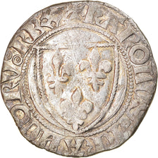 Moeda, França, Charles VI, Blanc Guénar, Dijon, EF(40-45), Lingote