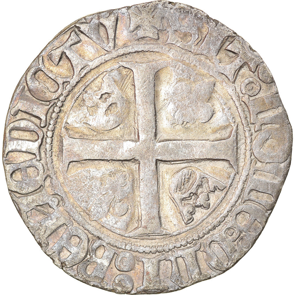 Moneta, Francia, Charles VI, Blanc Guénar, Dijon, BB, Biglione, Duplessy:377A