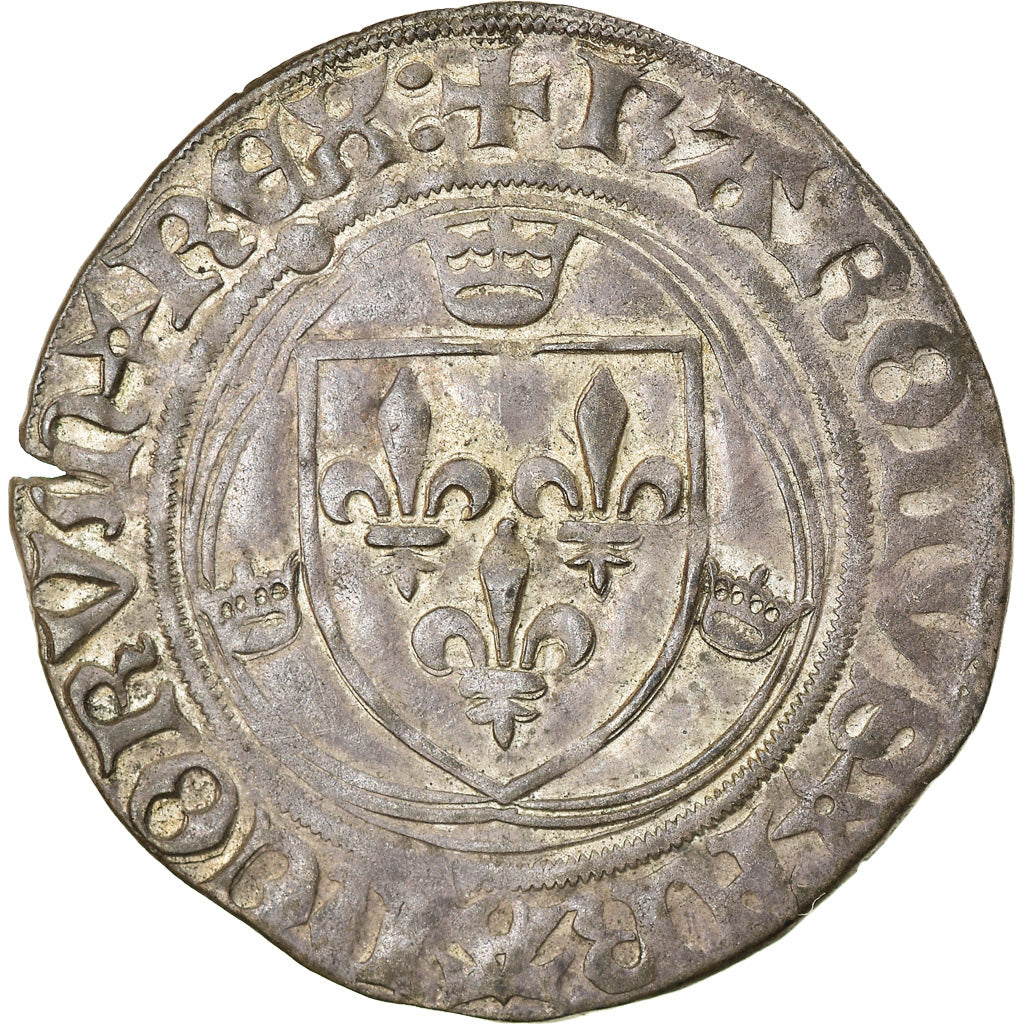 Moneta, Francia, Charles VIII, Blanc à la couronne, Paris, BB, Biglione