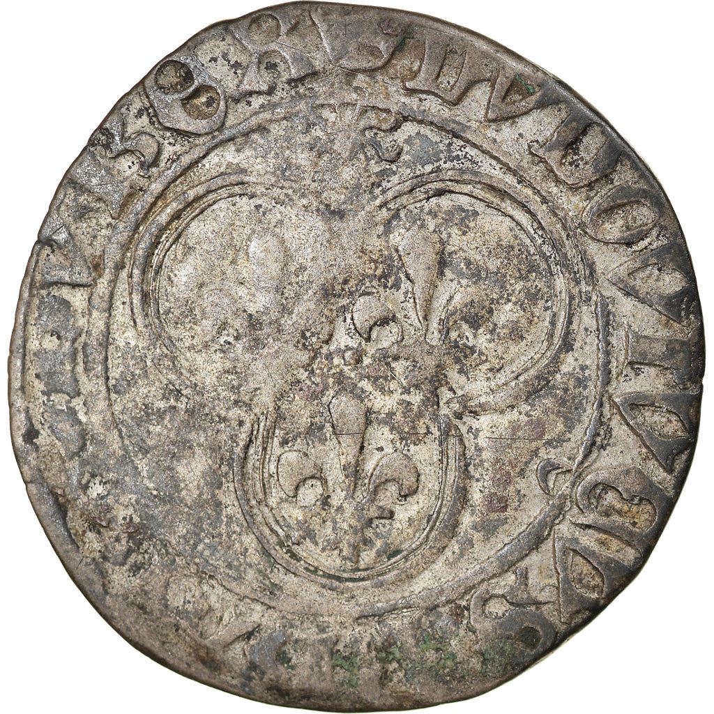 Coin, France, Louis XI, Blanc au Soleil, 1475, Angers, EF(40-45), Billon