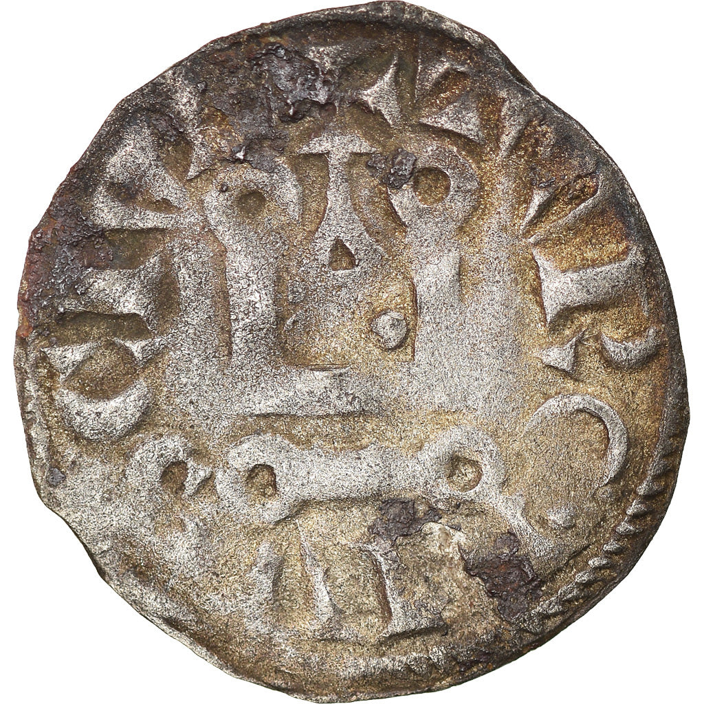 Moneta, Francia, Louis VIII-IX, Denier Tournois, MB+, Biglione, Duplessy:188