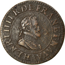 Monnaie, France, Henri IV, Double Tournois, 1600, Paris, TTB, Cuivre, CGKL:222