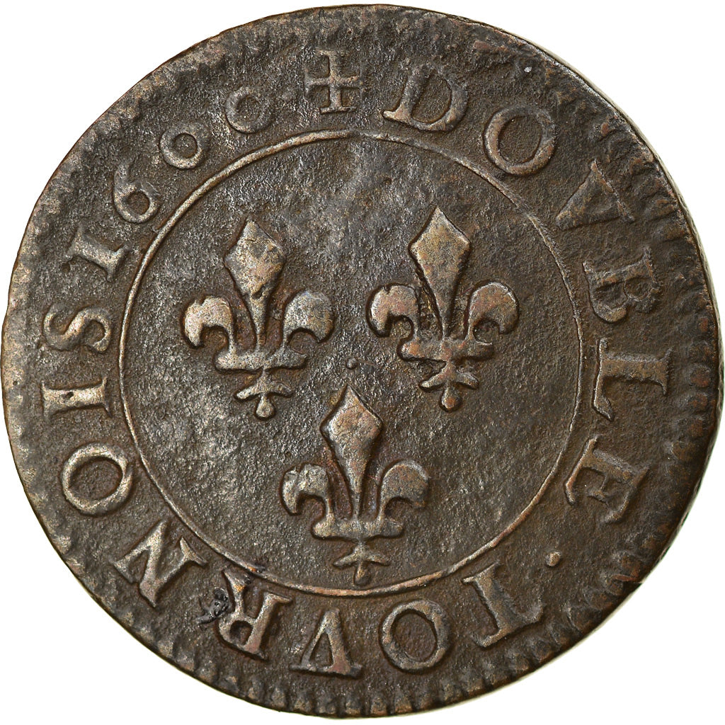 Monnaie, France, Henri IV, Double Tournois, 1600, Paris, TTB, Cuivre, CGKL:222