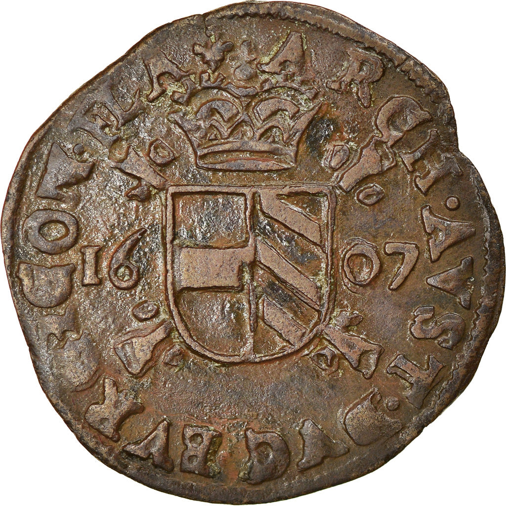 Coin, Belgium, Flanders, Albert & Isabella, Double Denier, 1607, Bruges