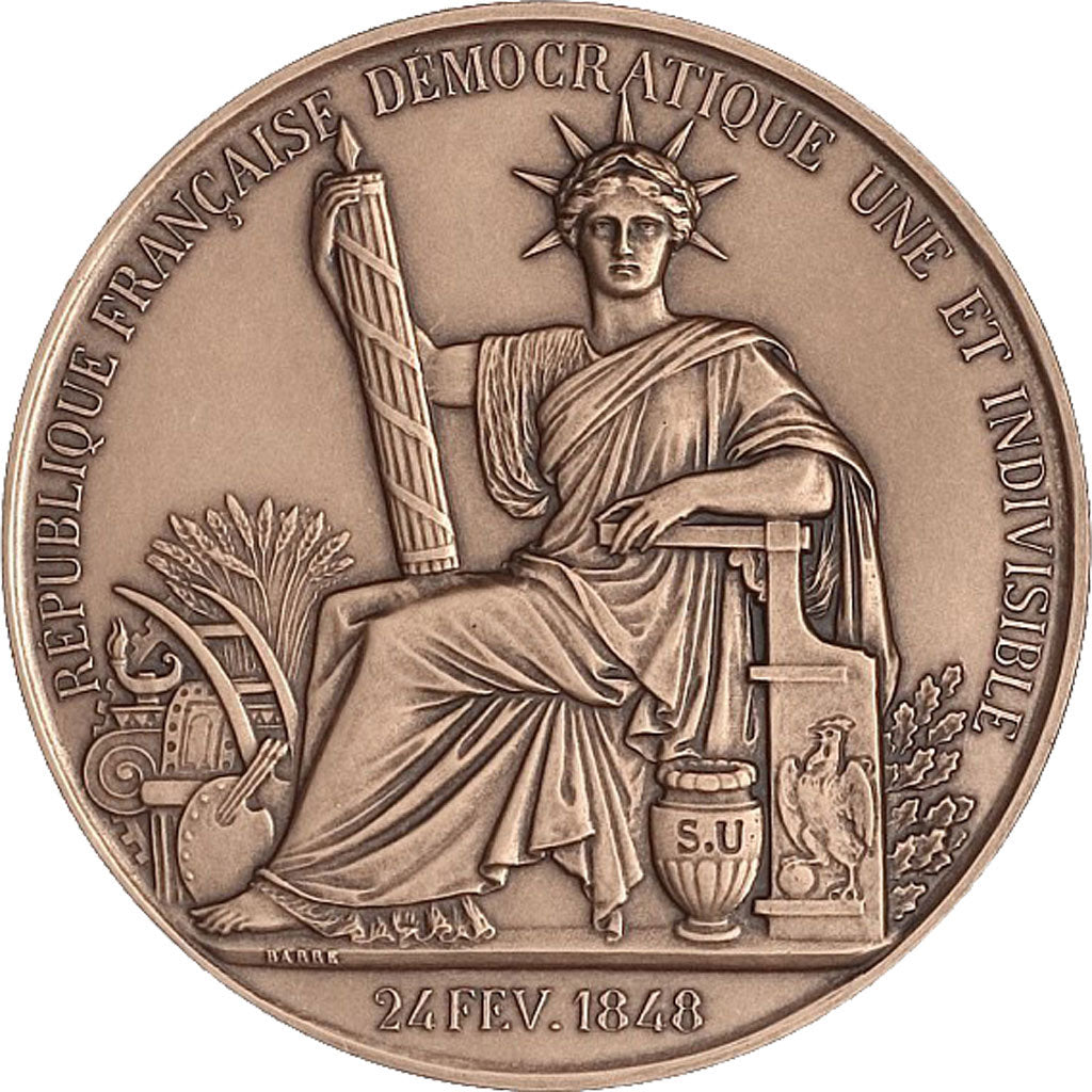 FRANCE, History, The Fifth Republic, Medal, MS(65-70), Barre, Bronze, 295.00