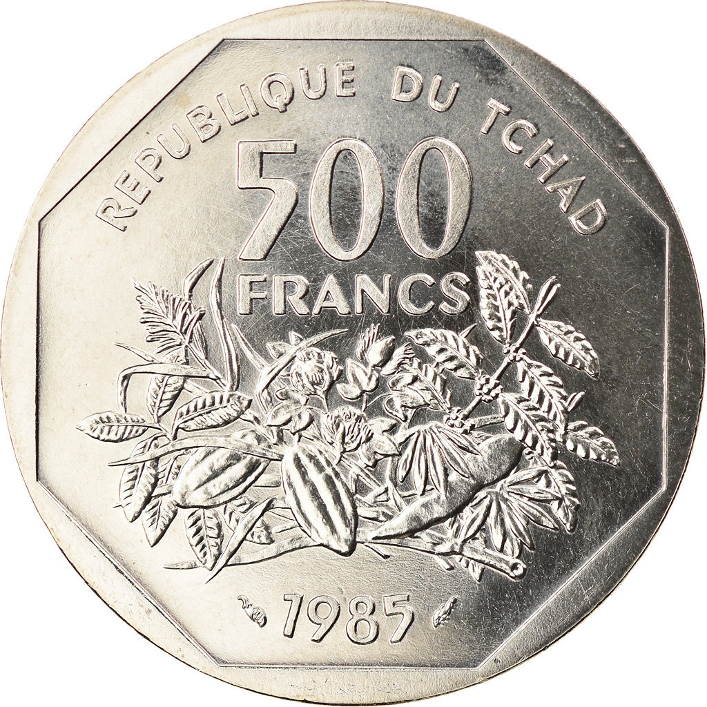 Coin, Chad, 500 Francs, 1985, Paris, ESSAI, MS(65-70), Copper-nickel, KM:E6
