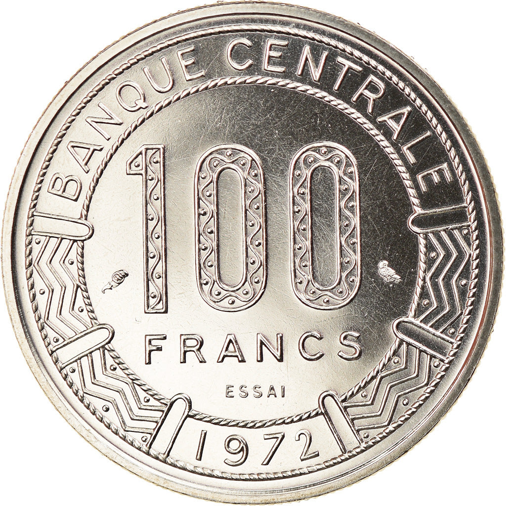 Coin, Cameroon, 100 Francs, 1972, Paris, ESSAI, MS(65-70), Nickel, KM:E15