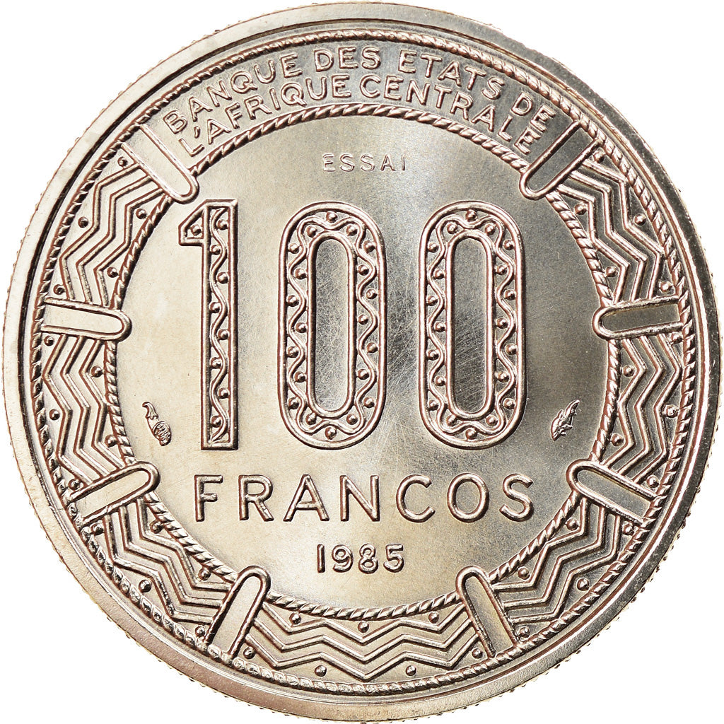 Coin, Equatorial Guinea, 100 Francos, 1985, ESSAI, MS(65-70), Nickel, KM:E31