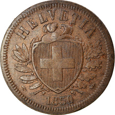 Coin, Switzerland, 2 Rappen, 1850, AU(55-58), Bronze, KM:4.1