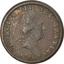 Moneda, Isla de Man, George III, 1/2 Penny, 1786, MBC, Cobre, KM:8