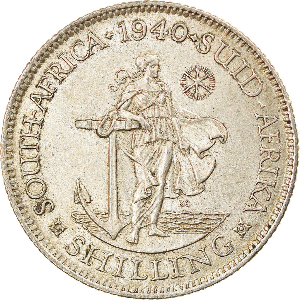 Moneda, Sudáfrica, George VI, Shilling, 1940, Pretoria, EBC, Plata, KM:28