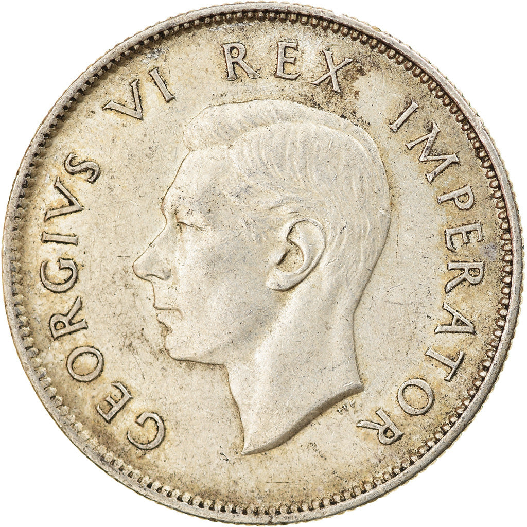 Monnaie, Afrique du Sud, George VI, 2 Shillings, 1943, Pretoria, TTB+, Argent