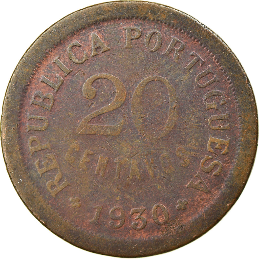 Moneta, Capo Verde, 20 Centavos, 1930, BB, Bronzo, KM:3