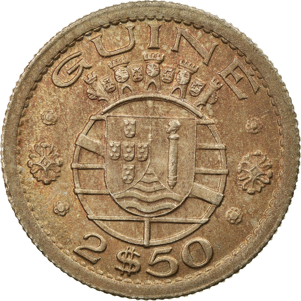 Coin, Guinea-Bissau, 2-1/2 Escudos, 1952, MS(60-62), Copper-nickel, KM:9