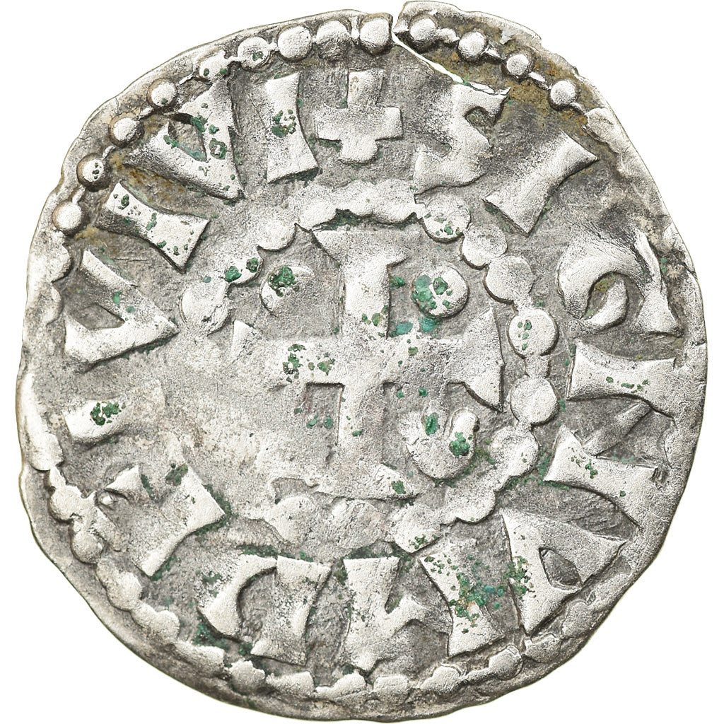 Munten, Frankrijk, Herbert I, Denarius, Le Mans, Immobilized type, FR+, Zilver