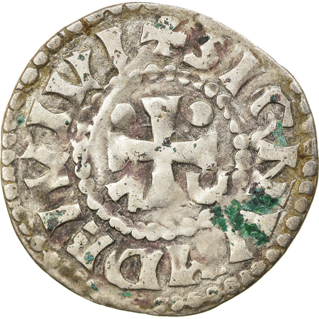 Munten, Frankrijk, Herbert I, Denarius, Le Mans, Immobilized type, FR+, Zilver